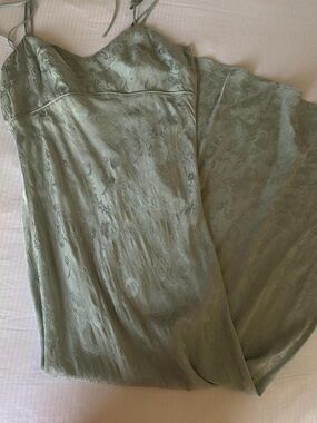 Altar’d State Sage Green Jacquard Slip Dress